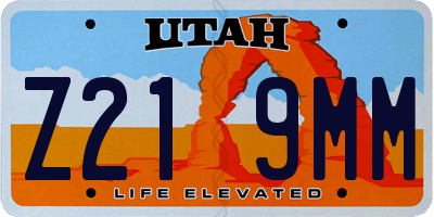 UT license plate Z219MM
