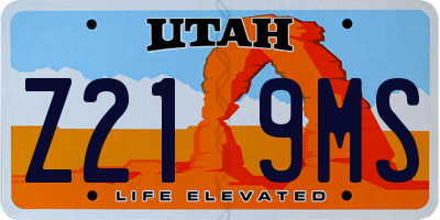 UT license plate Z219MS