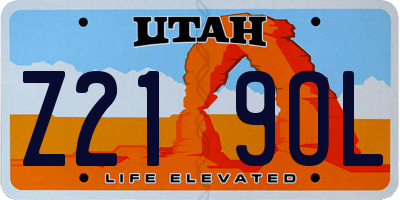 UT license plate Z219OL