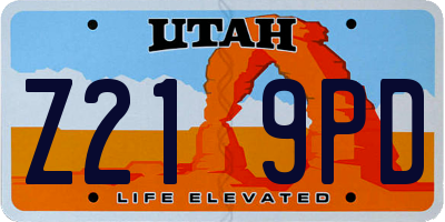 UT license plate Z219PD