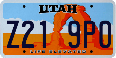 UT license plate Z219PO