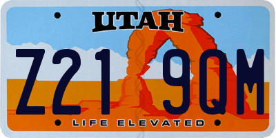 UT license plate Z219QM