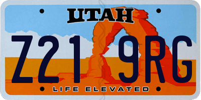 UT license plate Z219RG