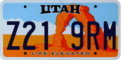 UT license plate Z219RM
