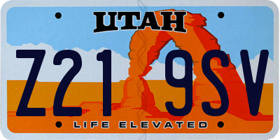 UT license plate Z219SV