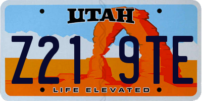 UT license plate Z219TE