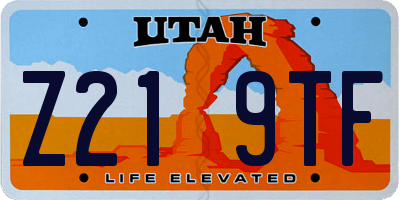 UT license plate Z219TF