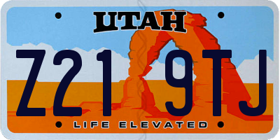 UT license plate Z219TJ
