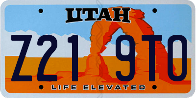 UT license plate Z219TO