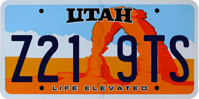 UT license plate Z219TS