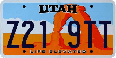 UT license plate Z219TT