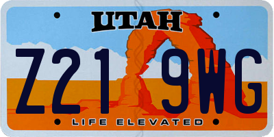 UT license plate Z219WG