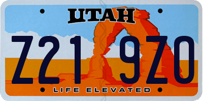 UT license plate Z219ZO