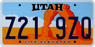 UT license plate Z219ZQ