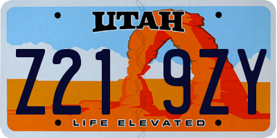 UT license plate Z219ZY