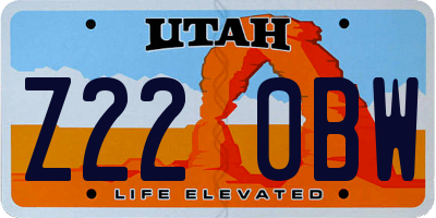 UT license plate Z220BW