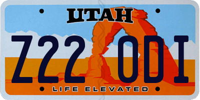 UT license plate Z220DI