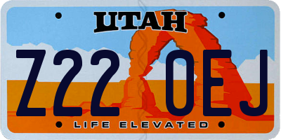 UT license plate Z220EJ