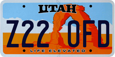UT license plate Z220FD