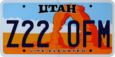 UT license plate Z220FM