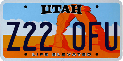 UT license plate Z220FU