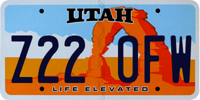 UT license plate Z220FW