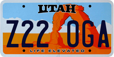 UT license plate Z220GA