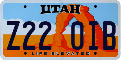 UT license plate Z220IB