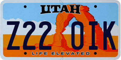 UT license plate Z220IK