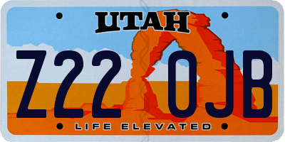 UT license plate Z220JB