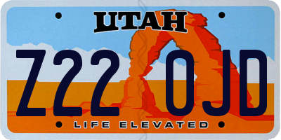 UT license plate Z220JD