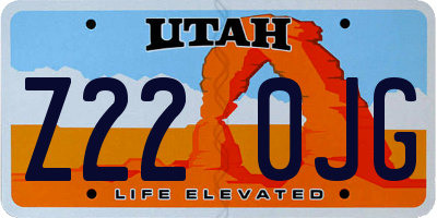 UT license plate Z220JG