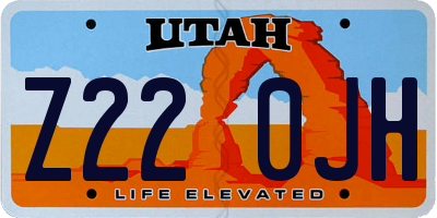 UT license plate Z220JH