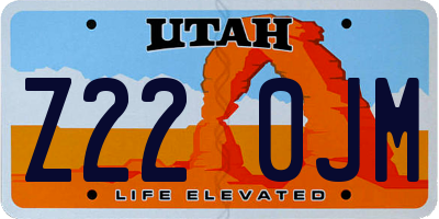 UT license plate Z220JM