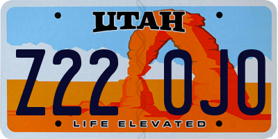 UT license plate Z220JO
