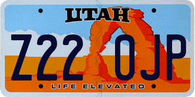 UT license plate Z220JP