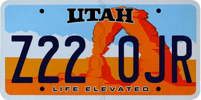 UT license plate Z220JR