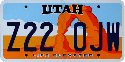 UT license plate Z220JW