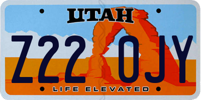 UT license plate Z220JY
