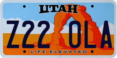 UT license plate Z220LA