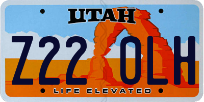 UT license plate Z220LH