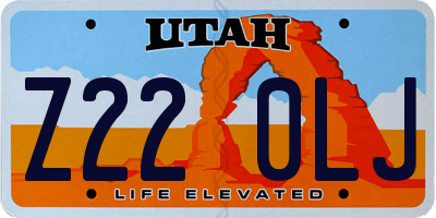 UT license plate Z220LJ