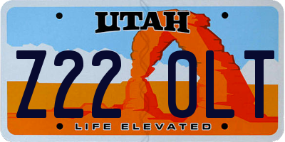 UT license plate Z220LT