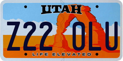 UT license plate Z220LU
