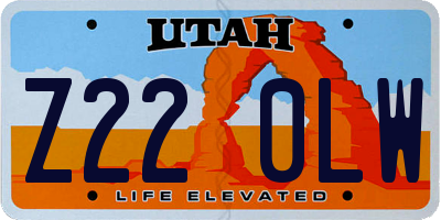 UT license plate Z220LW