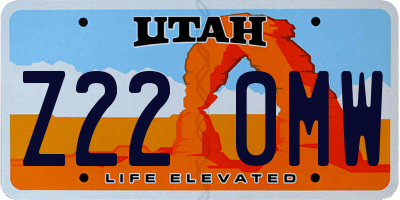 UT license plate Z220MW