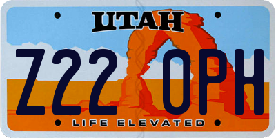 UT license plate Z220PH