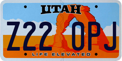 UT license plate Z220PJ