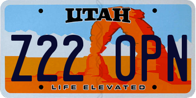 UT license plate Z220PN