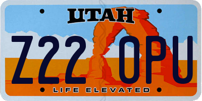 UT license plate Z220PU